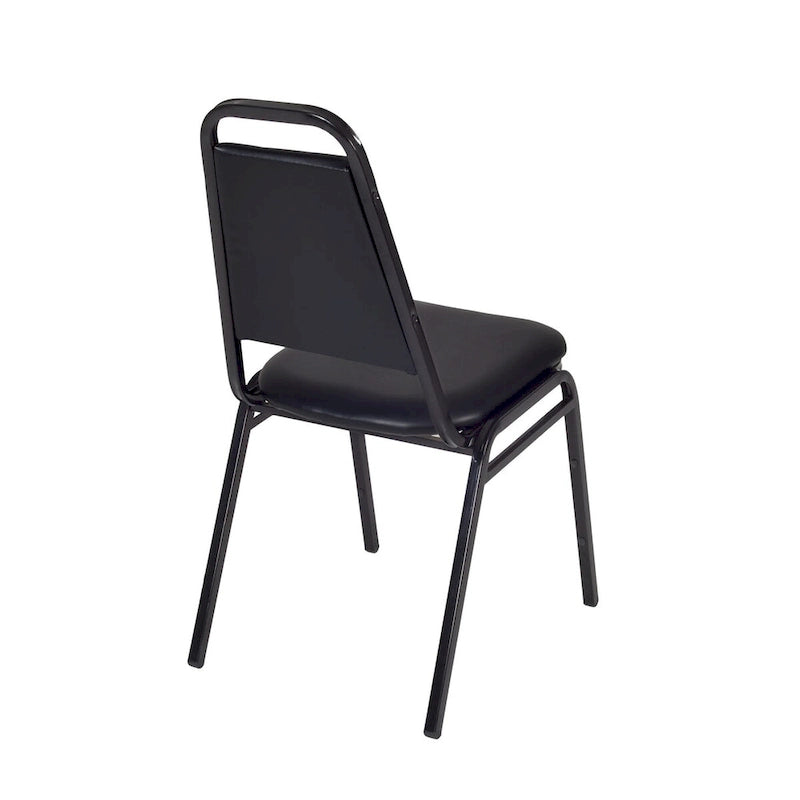 Table de salle de pause carrée Kahlo 48 po - Érable/Noir et 4 chaises empilables de restaurant - Noir