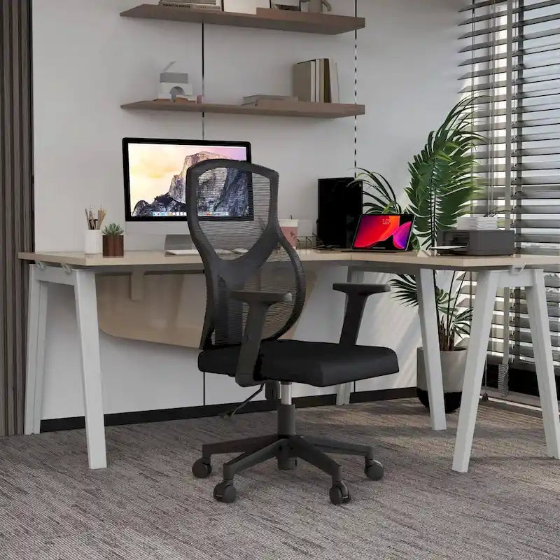 Chaise de bureau mi-dossier Glen avec hauteur, pivot et inclinaison réglables par LeisureMod