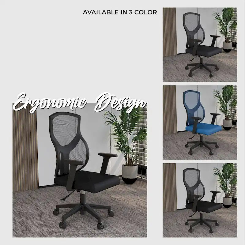 Chaise de bureau mi-dossier Glen avec hauteur, pivot et inclinaison réglables par LeisureMod