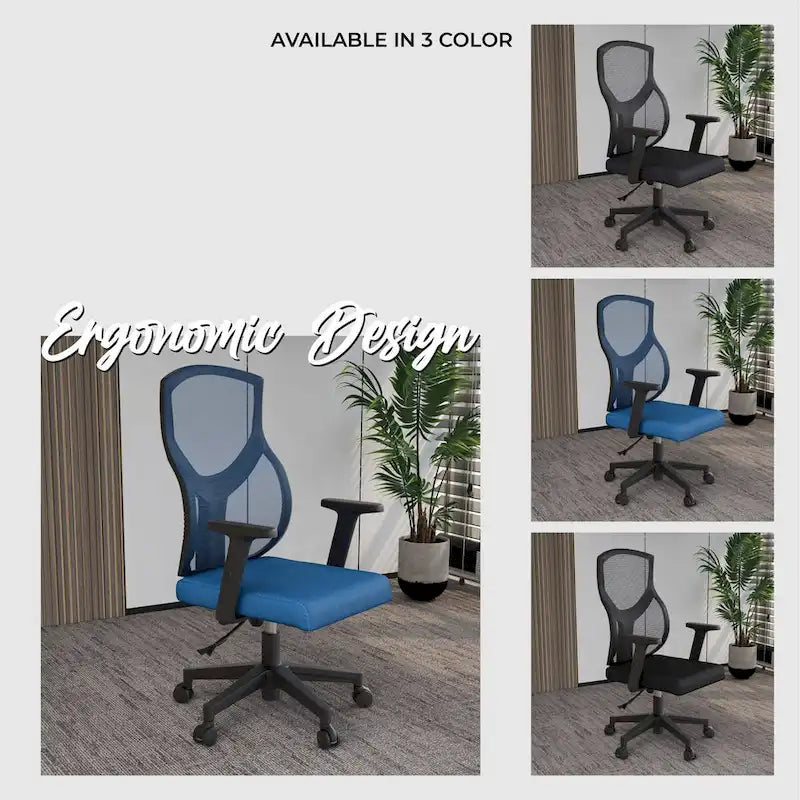 Chaise de bureau mi-dossier Glen avec hauteur, pivot et inclinaison réglables par LeisureMod