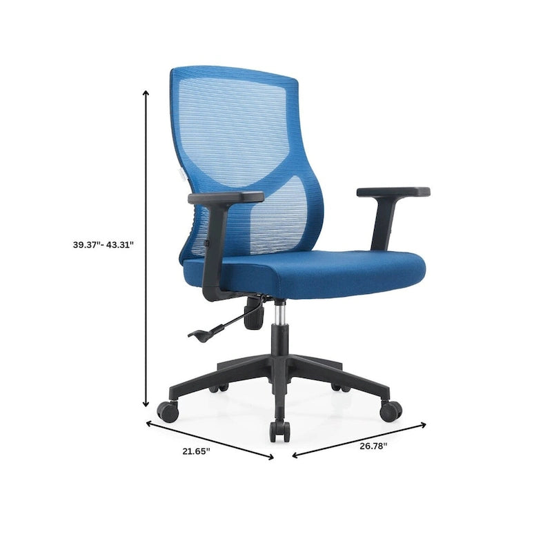 Chaise de bureau mi-dossier Glen avec hauteur, pivot et inclinaison réglables par LeisureMod