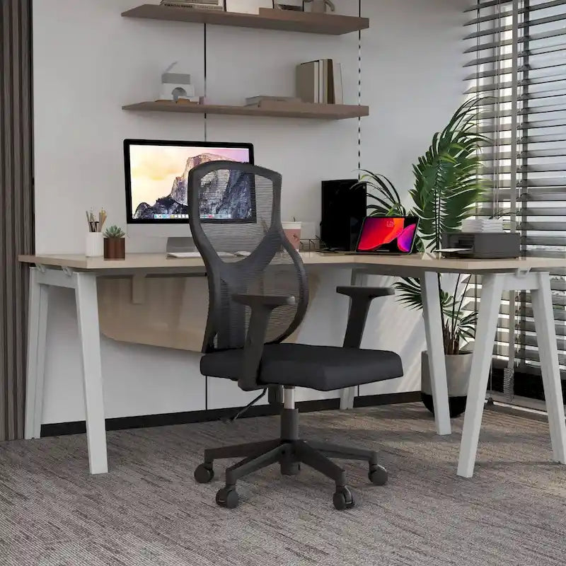 Chaise de bureau mi-dossier Glen avec hauteur, pivot et inclinaison réglables par LeisureMod