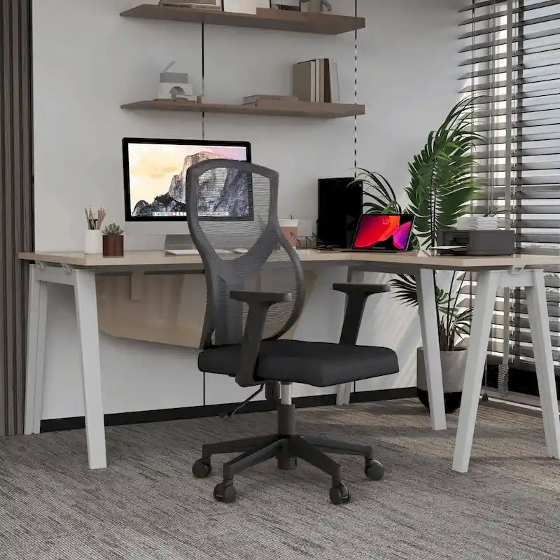 Chaise de bureau mi-dossier Glen avec hauteur, pivot et inclinaison réglables par LeisureMod