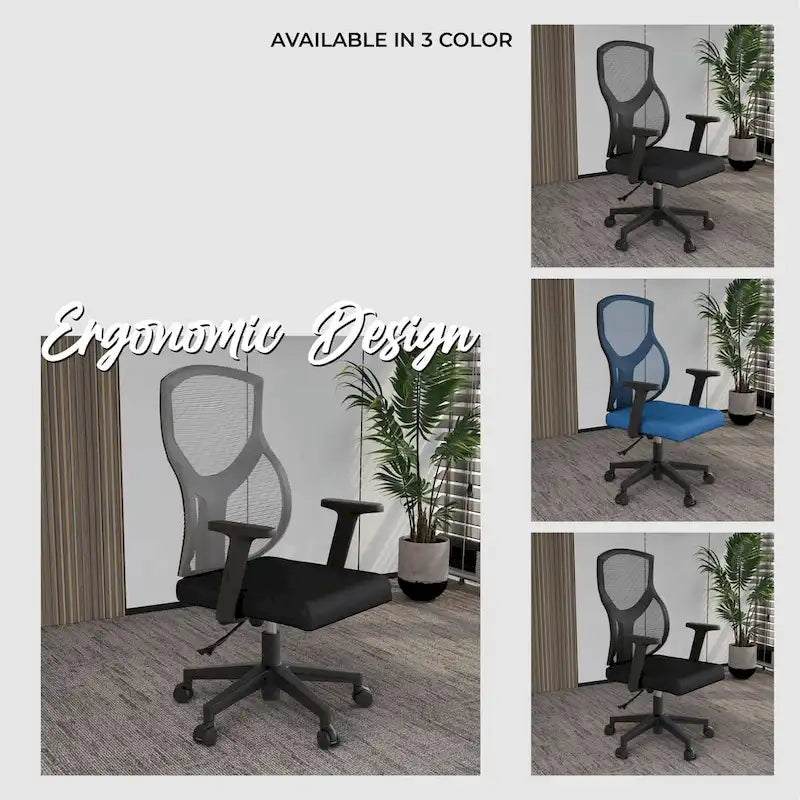 Chaise de bureau mi-dossier Glen avec hauteur, pivot et inclinaison réglables par LeisureMod