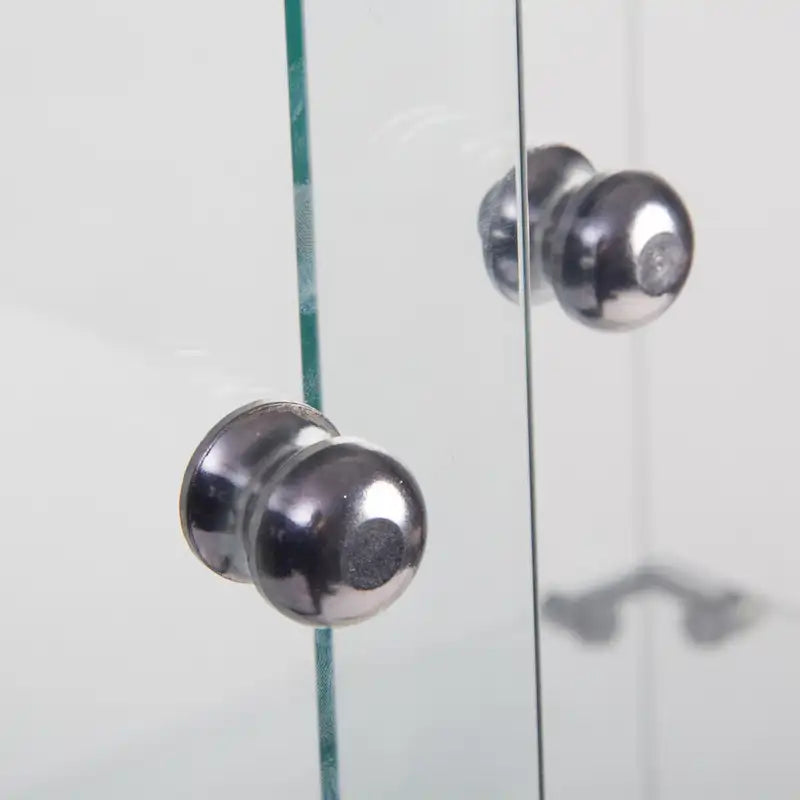 Vitrine en verre à deux portes 2 étagères avec porte