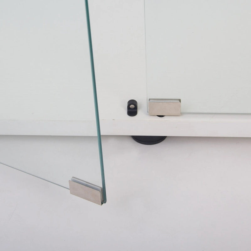 Vitrine en verre à deux portes 2 étagères avec porte