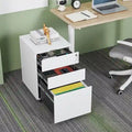 Meuble classeur mobile à 3 tiroirs avec serrure, en acier, pour documents de format légal/lettre/A4/F4, entièrement assemblé avec roulettes