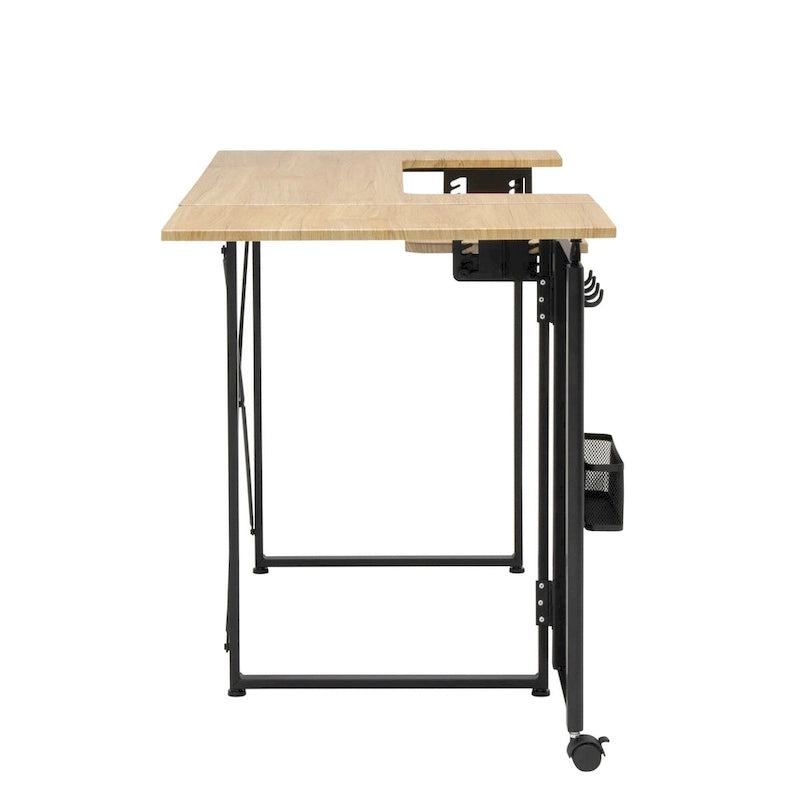 Table de couture pivotante Sew Ready avec panneau de rangement et plateforme réglable