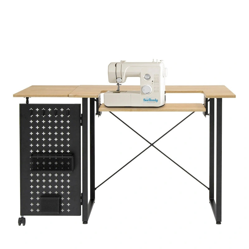 Table de couture pivotante Sew Ready avec panneau de rangement et plateforme réglable