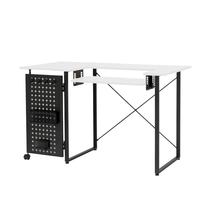 Table de couture pivotante Sew Ready avec panneau de rangement et plateforme réglable