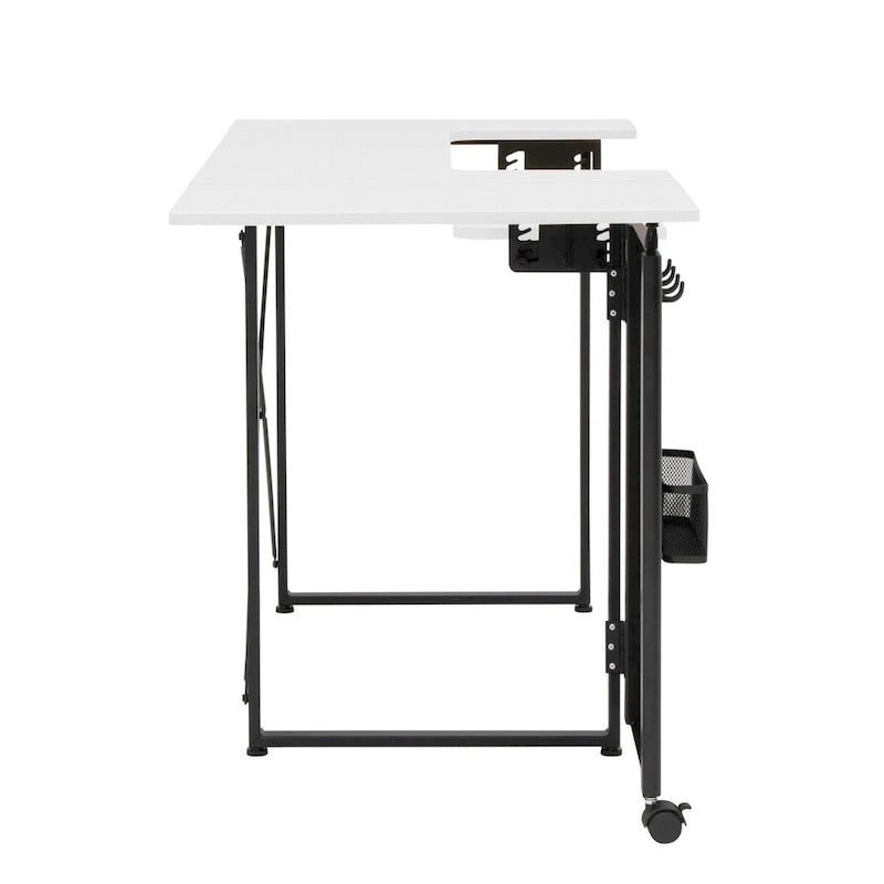 Table de couture pivotante Sew Ready avec panneau de rangement et plateforme réglable