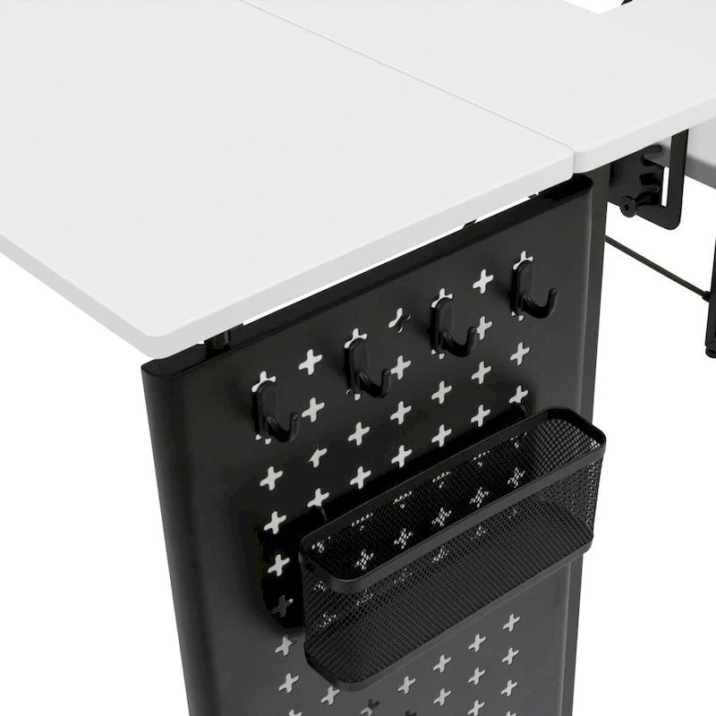 Table de couture pivotante Sew Ready avec panneau de rangement et plateforme réglable