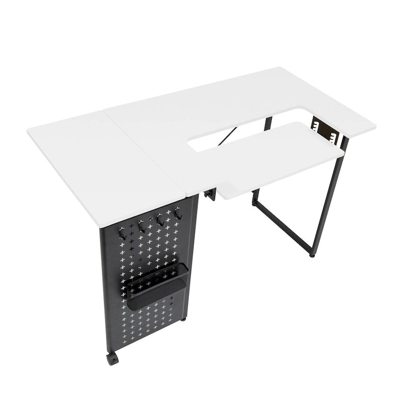 Table de couture pivotante Sew Ready avec panneau de rangement et plateforme réglable