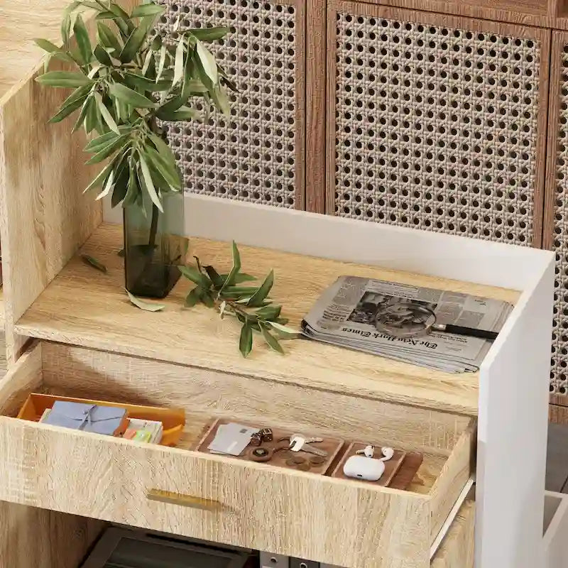 Comptoir de réception de salon avec tablette coulissante pour clavier Grand bureau de travail