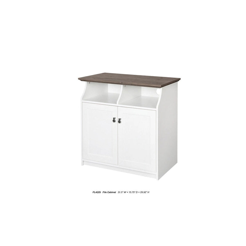 Meuble de classement vertical 2 portes blanc Saint Birch Finley avec rangement dissimulé