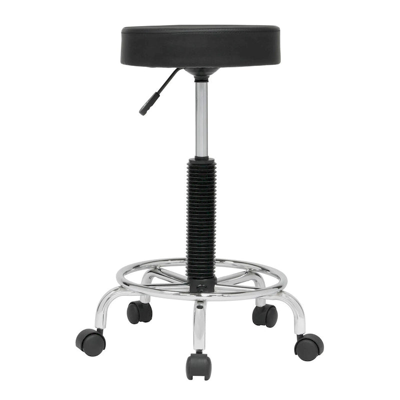 Tabouret rembourré, roulant et réglable en hauteur Calico Designs avec repose-pieds