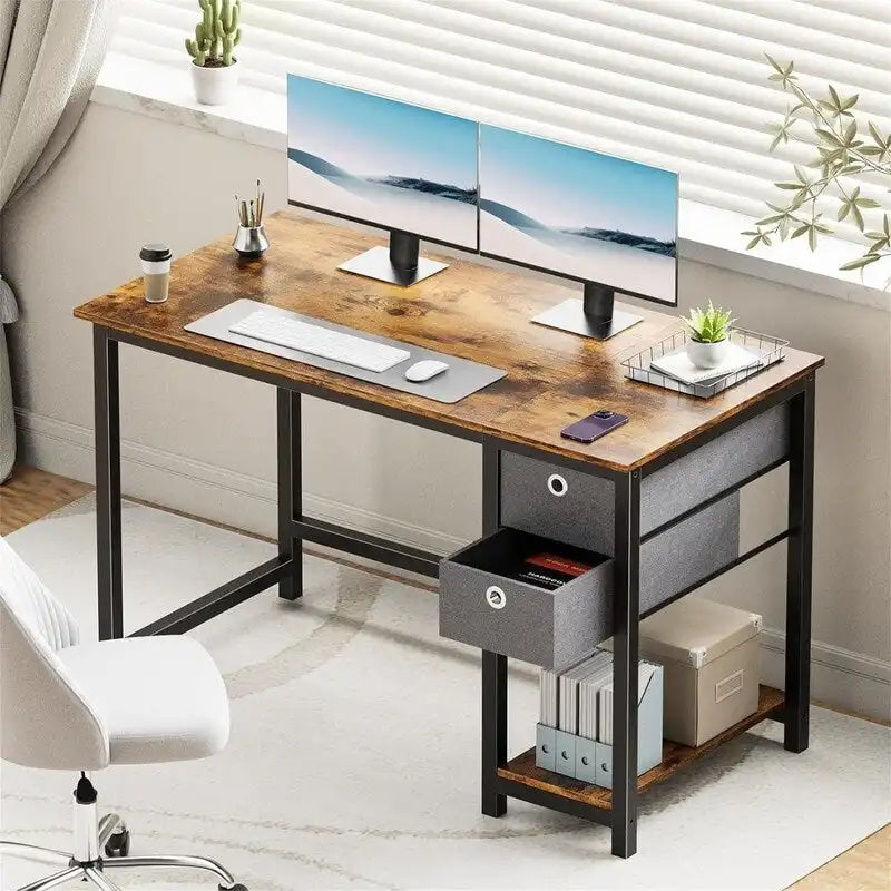 Bureau d'ordinateur avec tiroirs