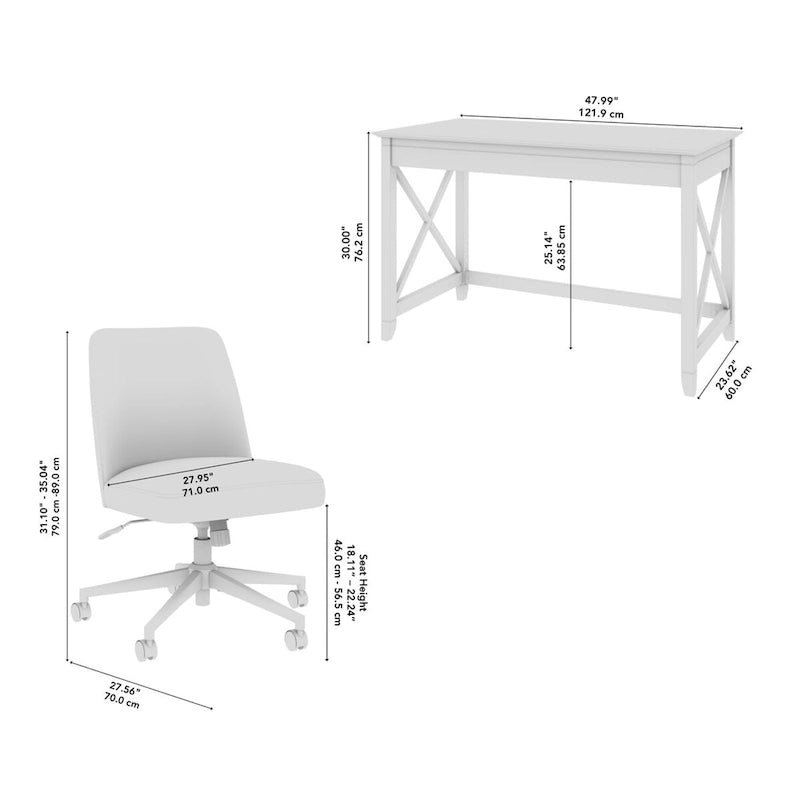 Ensemble bureau et chaise Bush Furniture Key West 48 po L x 24 po P