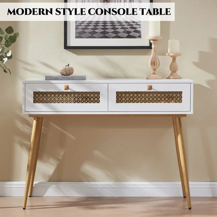 Console d'entrée à 2 tiroirs en bois de 41,9 po