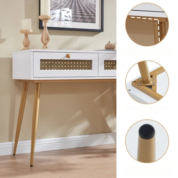 Console d'entrée à 2 tiroirs en bois de 41,9 po