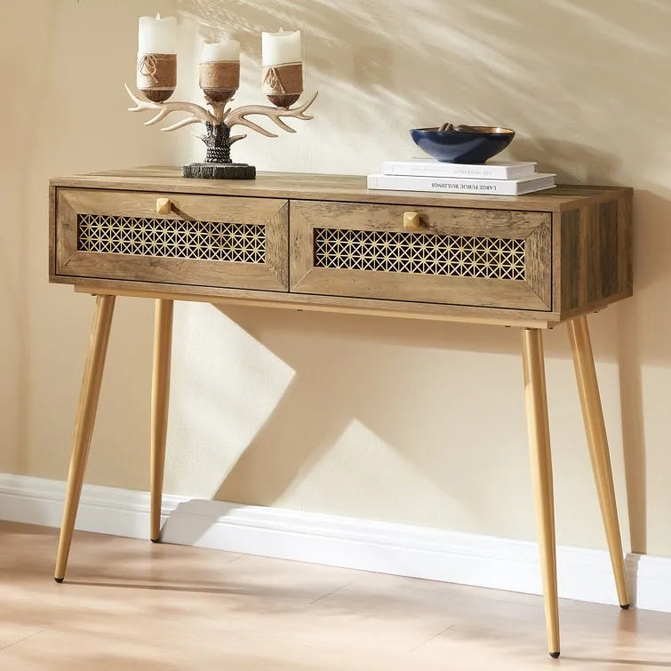 Console d'entrée à 2 tiroirs en bois de 41,9 po