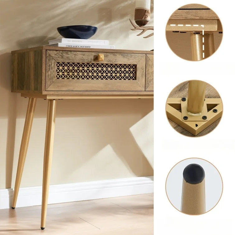 Console d'entrée à 2 tiroirs en bois de 41,9 po