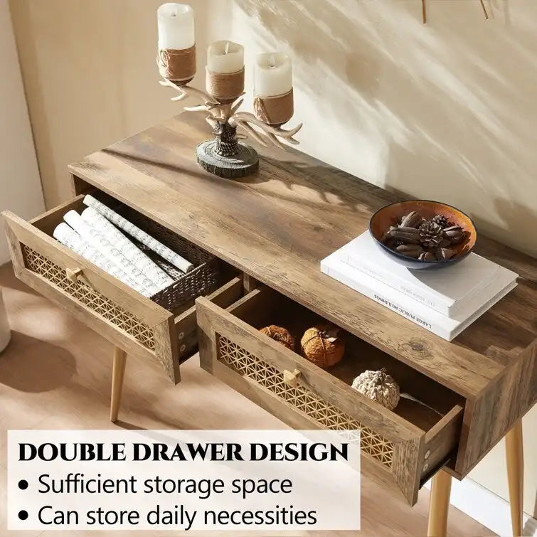 Console d'entrée à 2 tiroirs en bois de 41,9 po