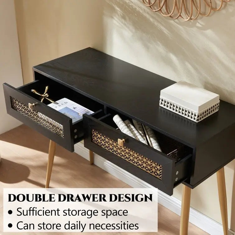 Console d'entrée à 2 tiroirs en bois de 41,9 po