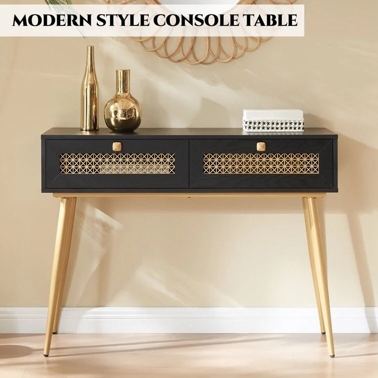 Console d'entrée à 2 tiroirs en bois de 41,9 po