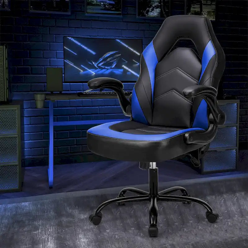 Chaise de bureau ergonomique avec support lombaire réglable en hauteur et accoudoirs relevables