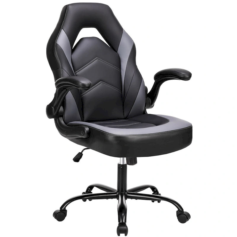 Chaise de bureau ergonomique avec support lombaire réglable en hauteur et accoudoirs relevables
