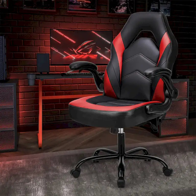 Chaise de bureau ergonomique avec support lombaire réglable en hauteur et accoudoirs relevables