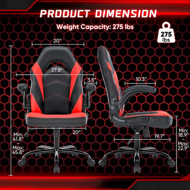 Chaise de bureau ergonomique avec support lombaire réglable en hauteur et accoudoirs relevables