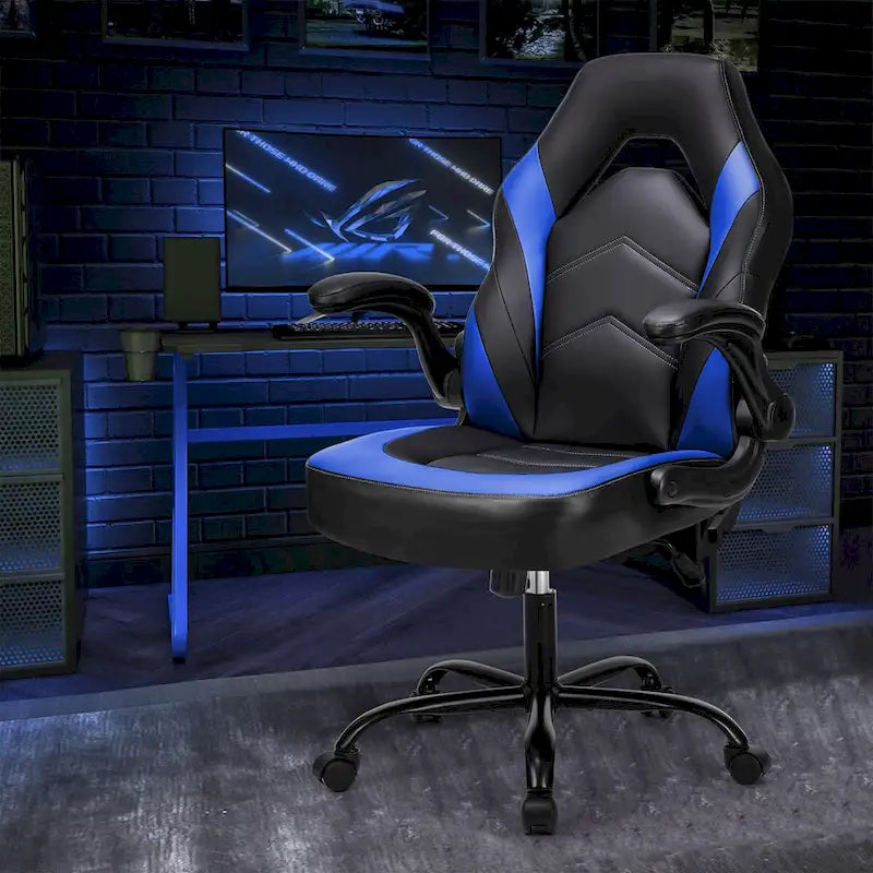 Chaise de bureau ergonomique avec support lombaire réglable en hauteur et accoudoirs relevables