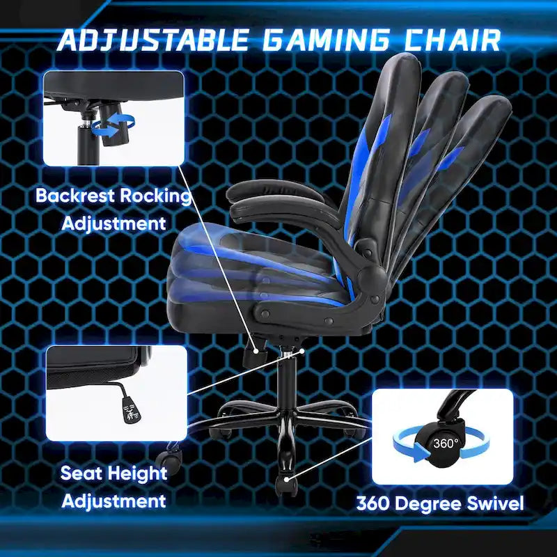 Chaise de bureau ergonomique avec support lombaire réglable en hauteur et accoudoirs relevables