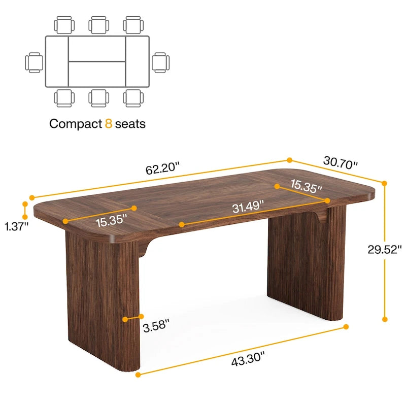 Table de réunion de conférence rectangulaire en bois de 1,5 m - Bureau de direction