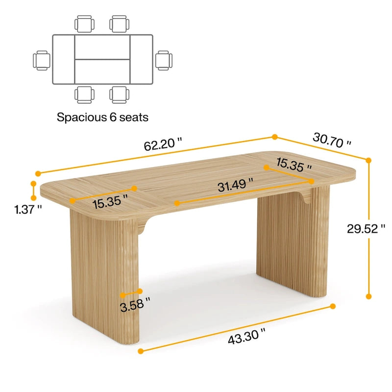Table de réunion de conférence rectangulaire en bois de 1,5 m - Bureau de direction