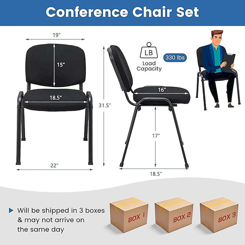 Ensemble de chaises de conférence pour salle de réunion avec cadre en métal et dossier rembourré