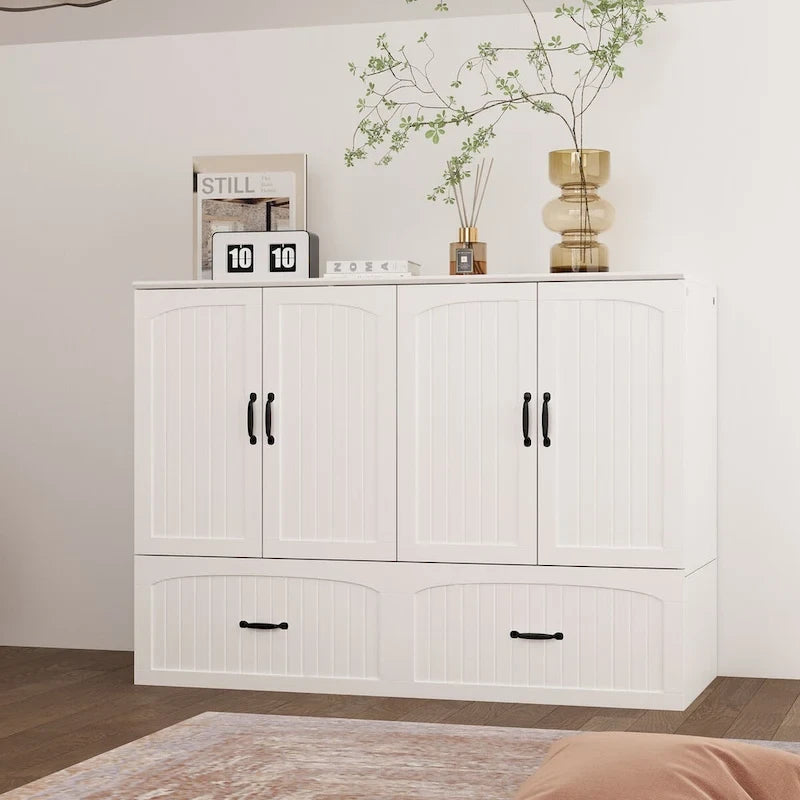 Meuble-lit escamotable multifonctionnel pour petits espaces, rangement et confort