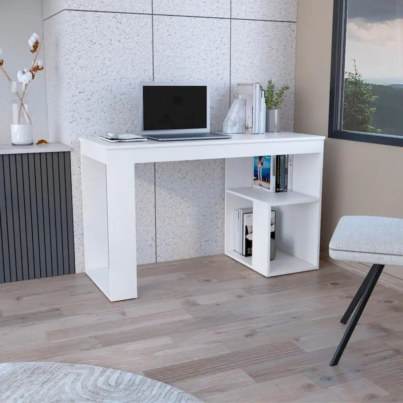 Astana 47 Bureau informatique avec étagères de rangement