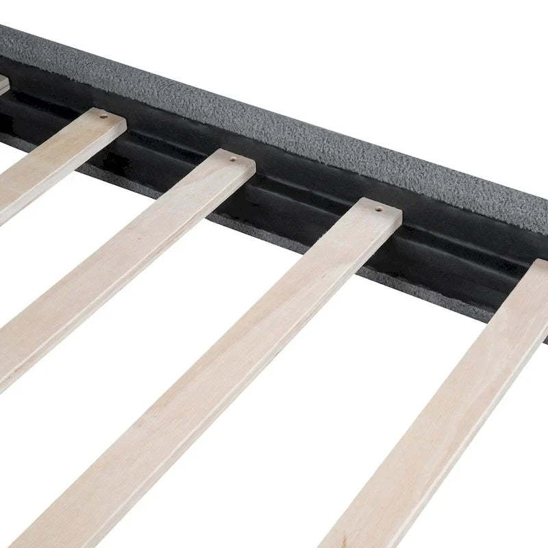 Lit plateforme capitonné pleine taille en tissu Teddy Fleece avec tissu épais