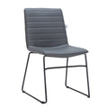 Chaise de bureau en cuir polyester avec piètement en acier inoxydable série Zylar