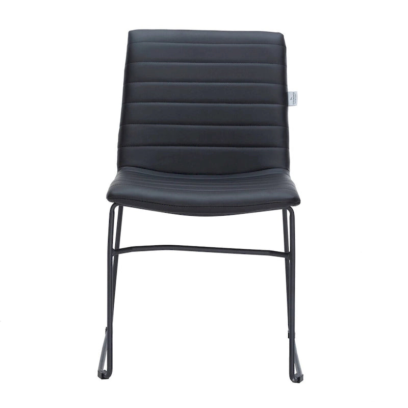Chaise de bureau en cuir polyester avec piètement en acier inoxydable série Zylar