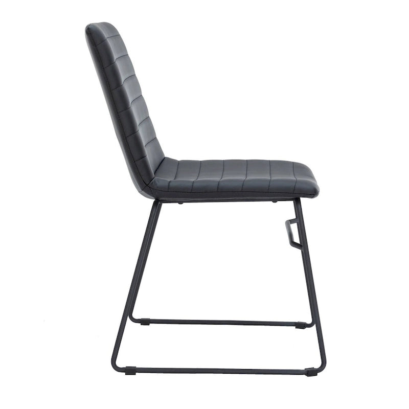 Chaise de bureau en cuir polyester avec piètement en acier inoxydable série Zylar