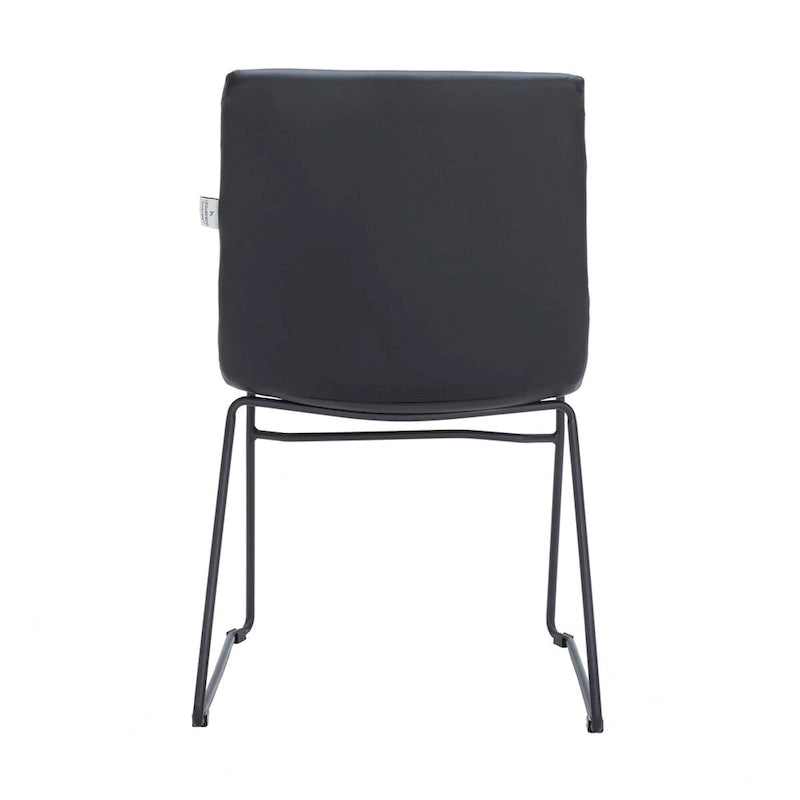Chaise de bureau en cuir polyester avec piètement en acier inoxydable série Zylar