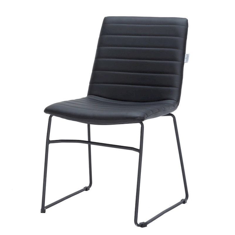 Chaise de bureau en cuir polyester avec piètement en acier inoxydable série Zylar