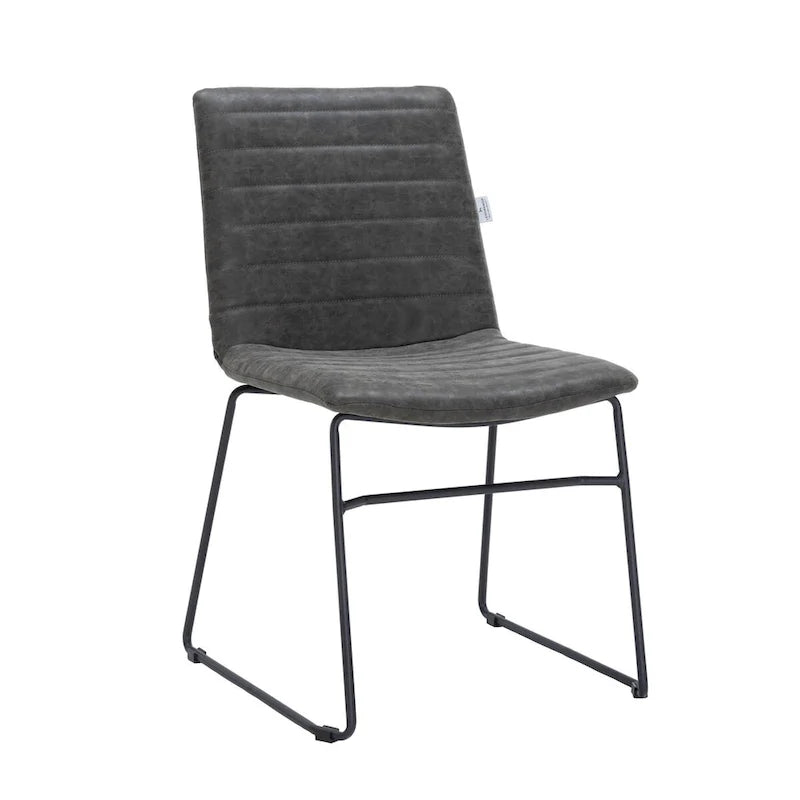 Chaise de bureau en cuir polyester avec piètement en acier inoxydable série Zylar