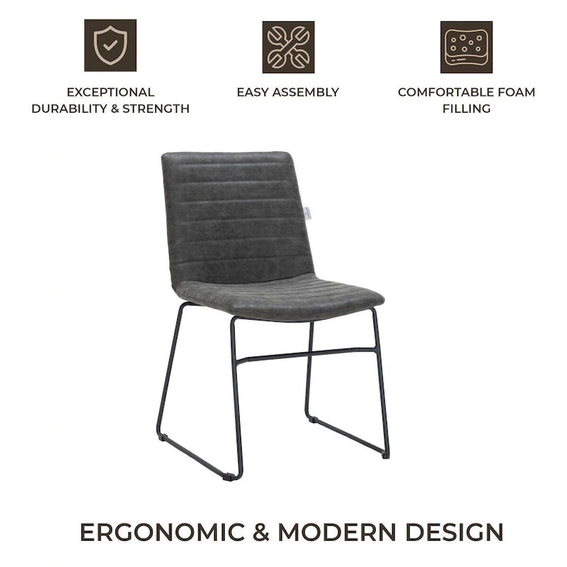 Chaise de bureau en cuir polyester avec piètement en acier inoxydable série Zylar