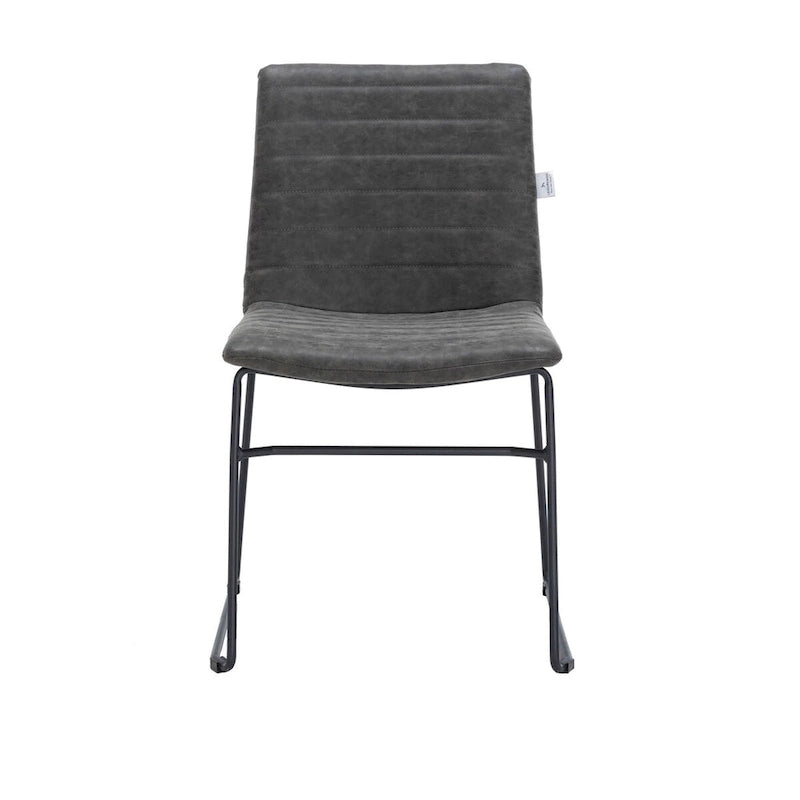 Chaise de bureau en cuir polyester avec piètement en acier inoxydable série Zylar