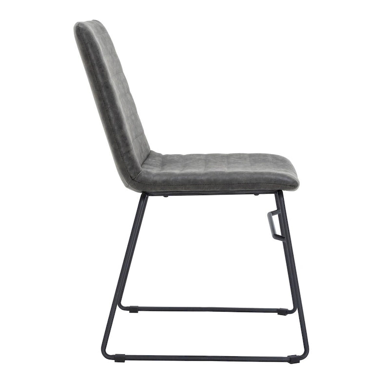Chaise de bureau en cuir polyester avec piètement en acier inoxydable série Zylar
